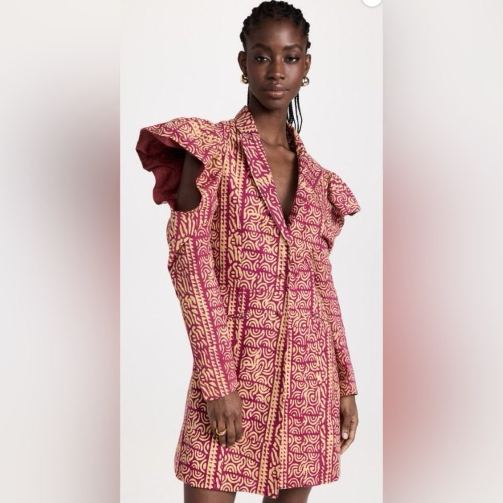 Anthropolgie Kahindo Rose Burkina Tuxedo Dress Size Small